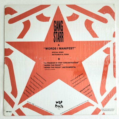 1989 - GANG STARR - WORDS I MANIFEST - WILD PITCH RECORDS ORIGINAL