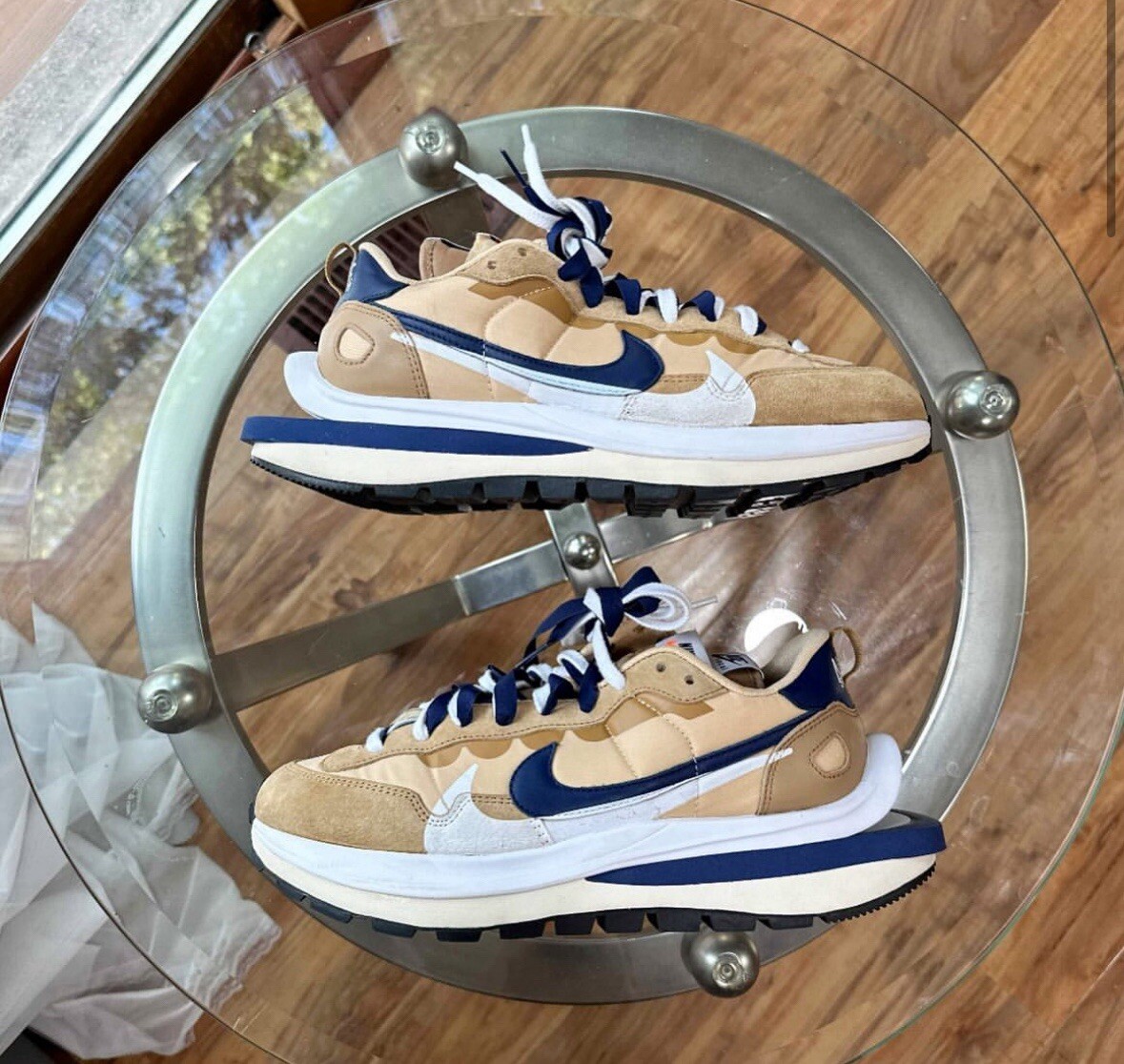 Size 10.5 - Nike VaporWaffle x Sacai Tan Navy White Sesame Blue