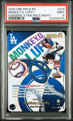 PSA 9 ONE PIECE PROMOS DODGERS X ONE PIECE NIGHT 2025 #010 MONKEY