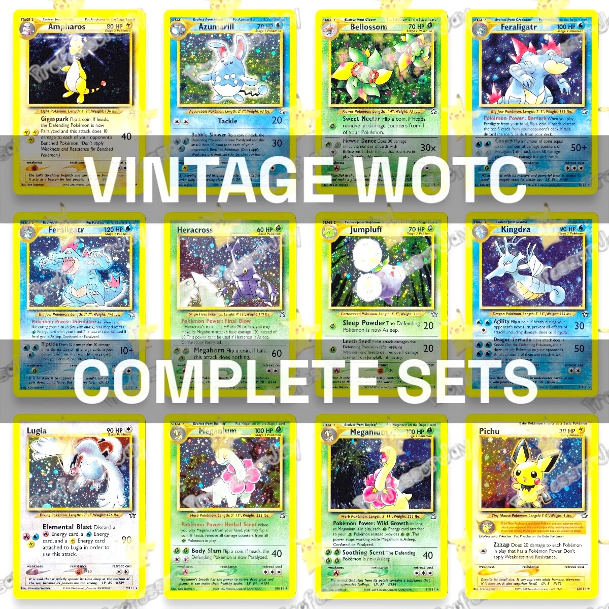 Pokemon TCG Cards BASE VINTAGE COMPLETE SETS (1996 - 2025) SWIRLS
