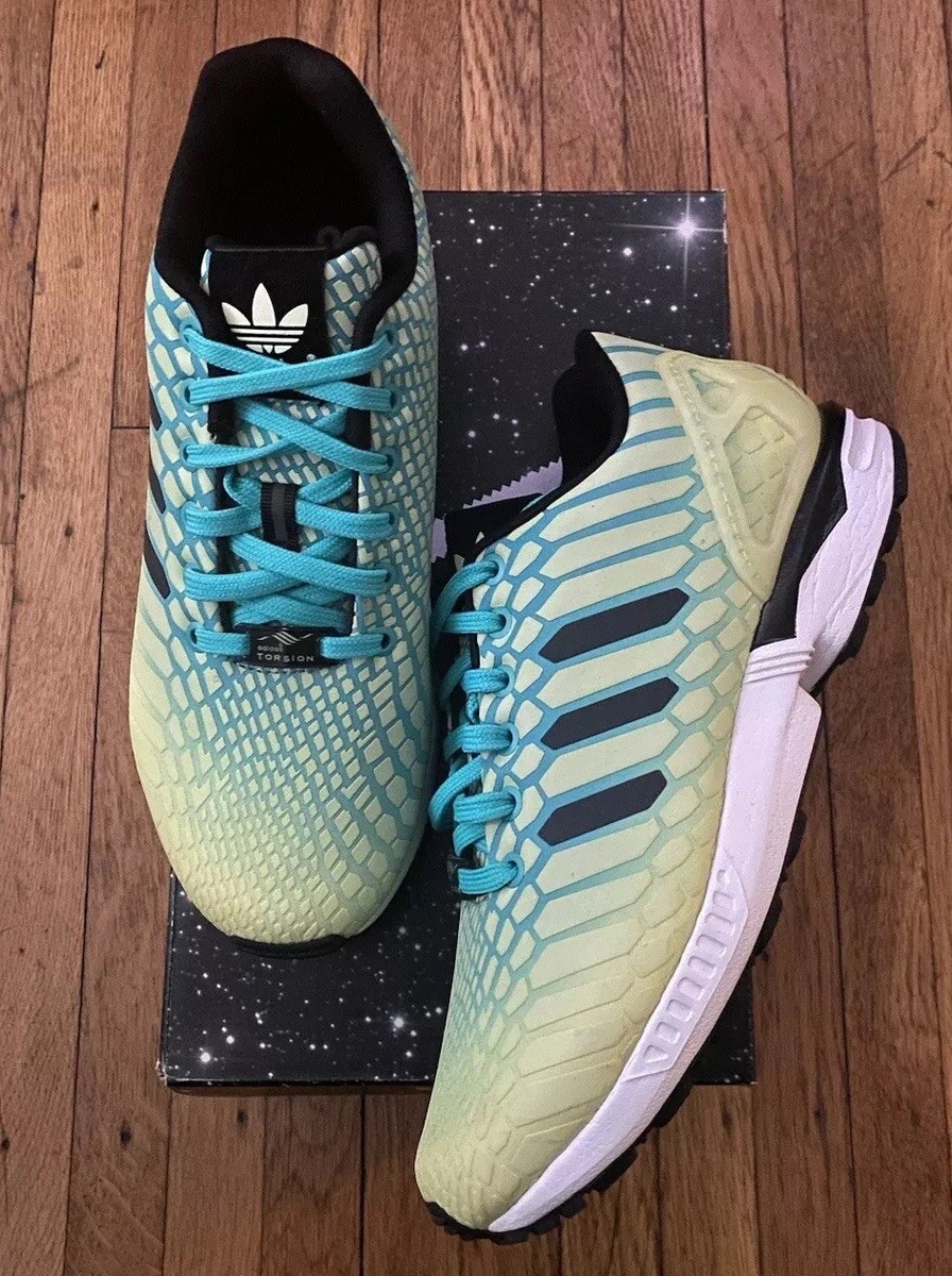 Adidas ZX Flux Xeno Frozen Yellow Glow in the Dark AQ8212 Size 7.5