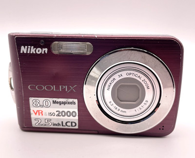 Nikon Coolpix S210 12.1MP Digital Camera Plum – Lens Error - For