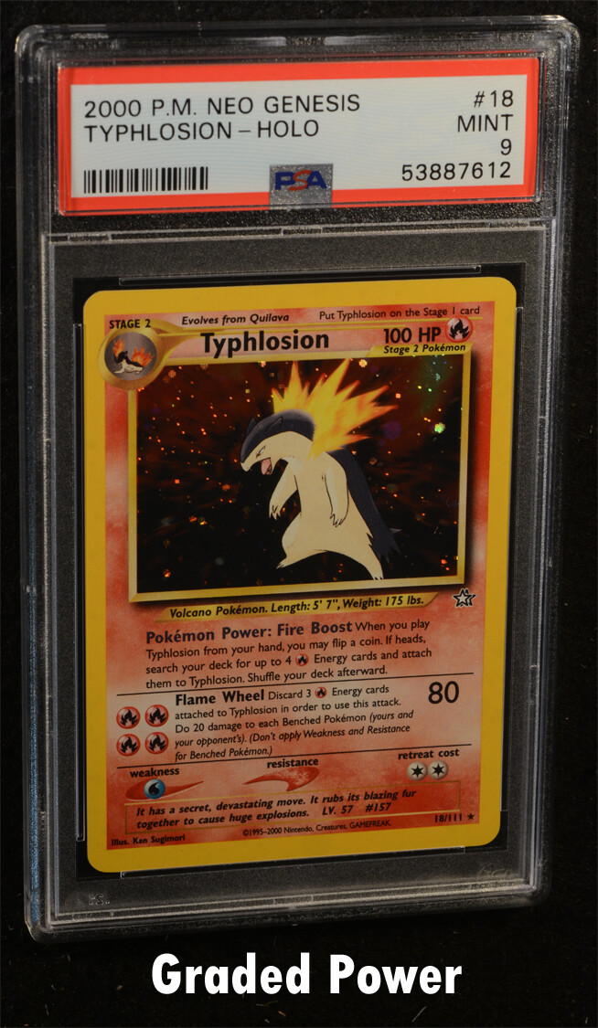 Neo Genesis Unlimited Typhlosion PSA 9 HOLO (7612) 18/111 Pokemon