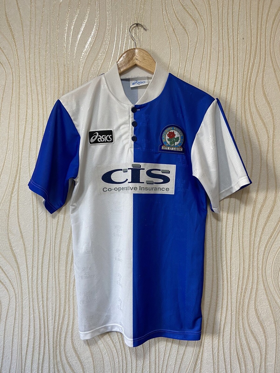 BLACKBURN ROVERS 1996 1997 HOME FOOTBALL SHIRT SOCCER JERSEY ASICS