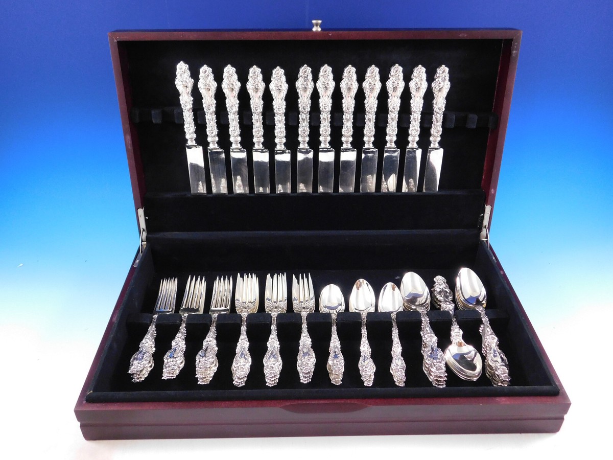 Lily by Whiting Sterling Silver Flatware Set for 12 Service 60