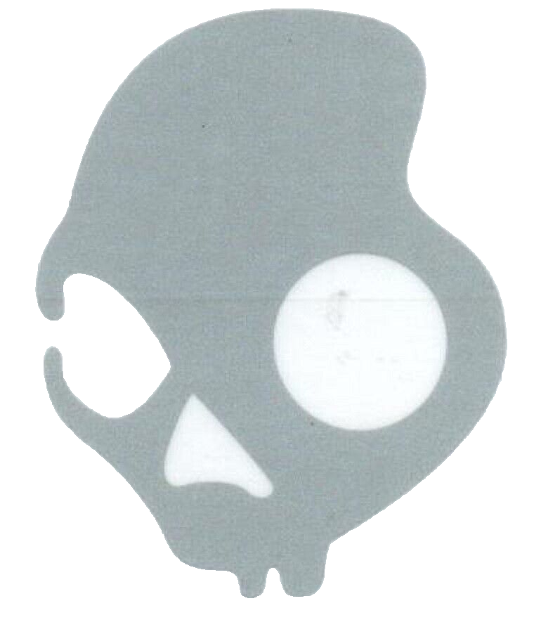 SKULLCANDY SKULL CANDY HEADPHONES STICKER DECAL SILVER LOGO