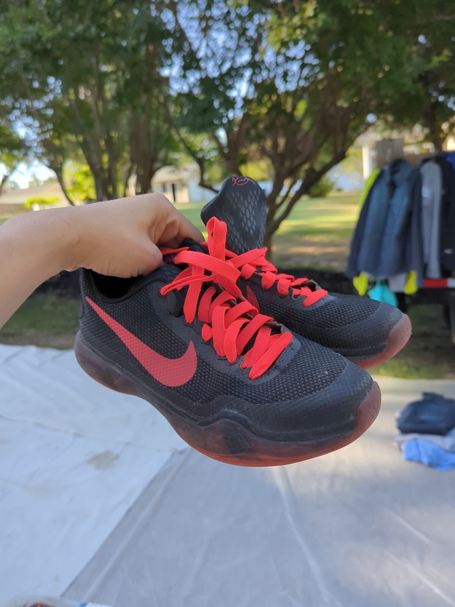 Nike Kobe X 10 Low 'Bright Crimson' Size 7 Black Red Bred Pre