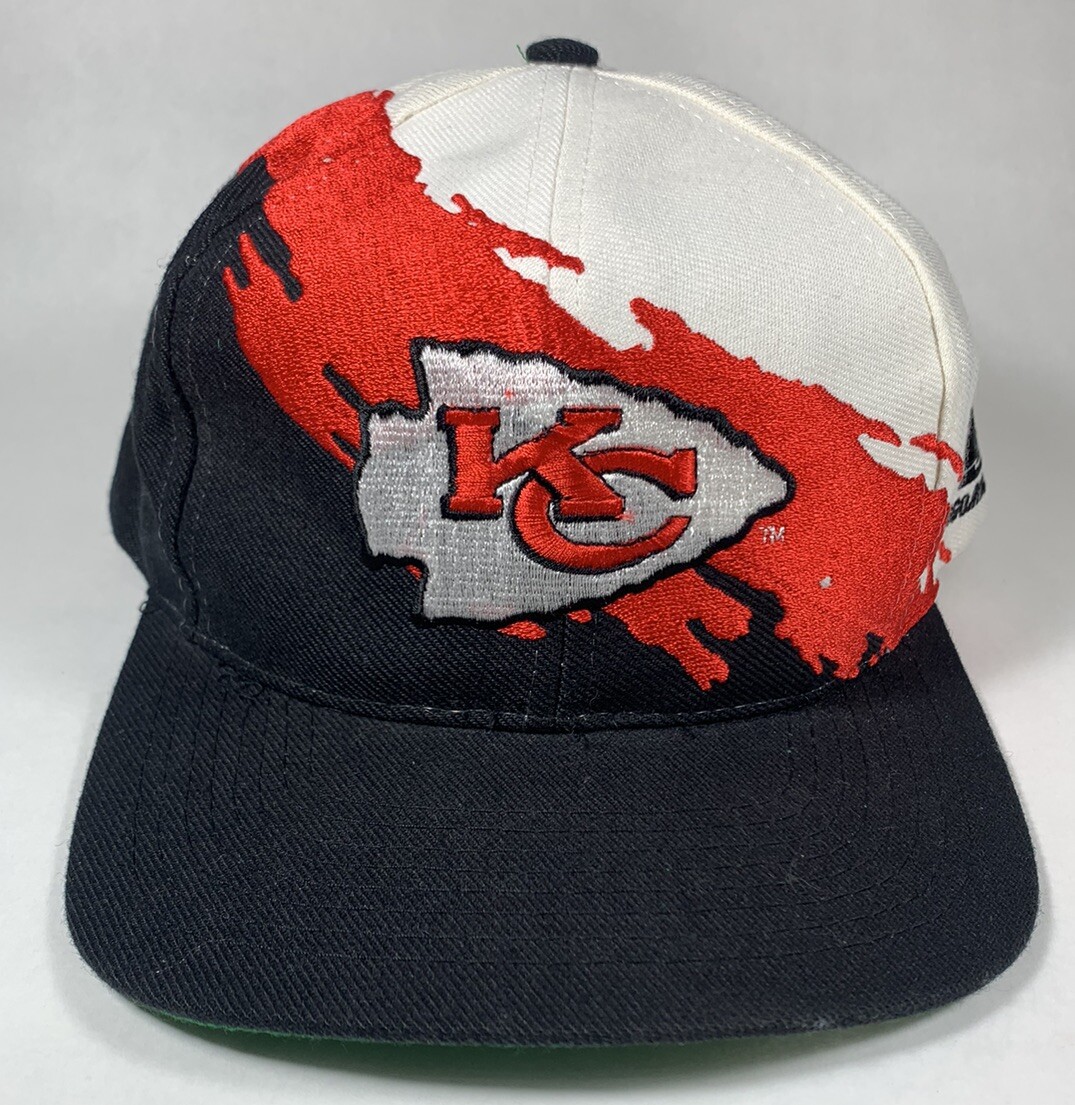 vtg Kansas City Chiefs Splash Paint Snapback Hat Pro-Line Logo NFL