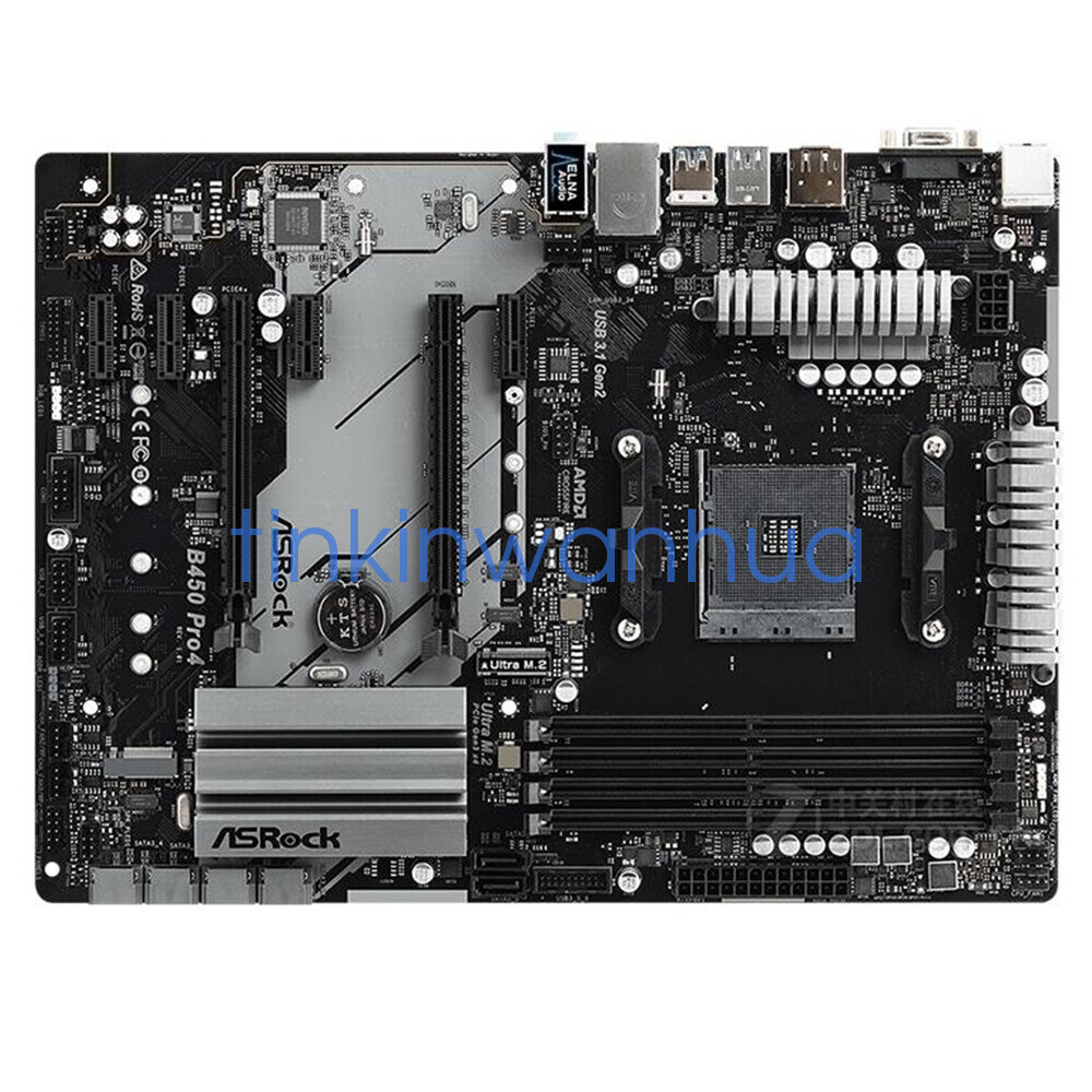 For ASRock B450 Pro4 Motherboard AMD B450 socket AM4 DDR4 ATX | eBay