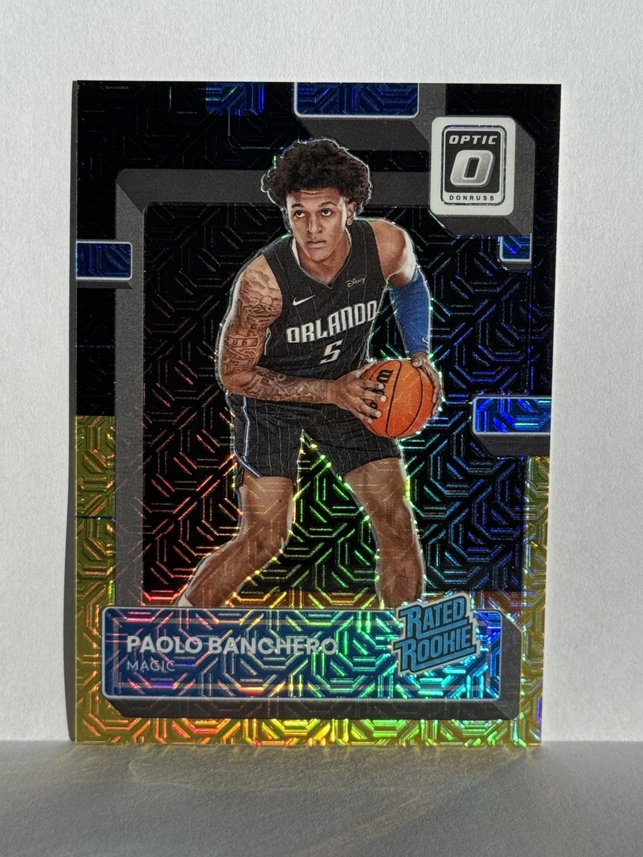 2022 Donruss Optic Paolo Banchero RC Black Gold Choice Prizm #3/8