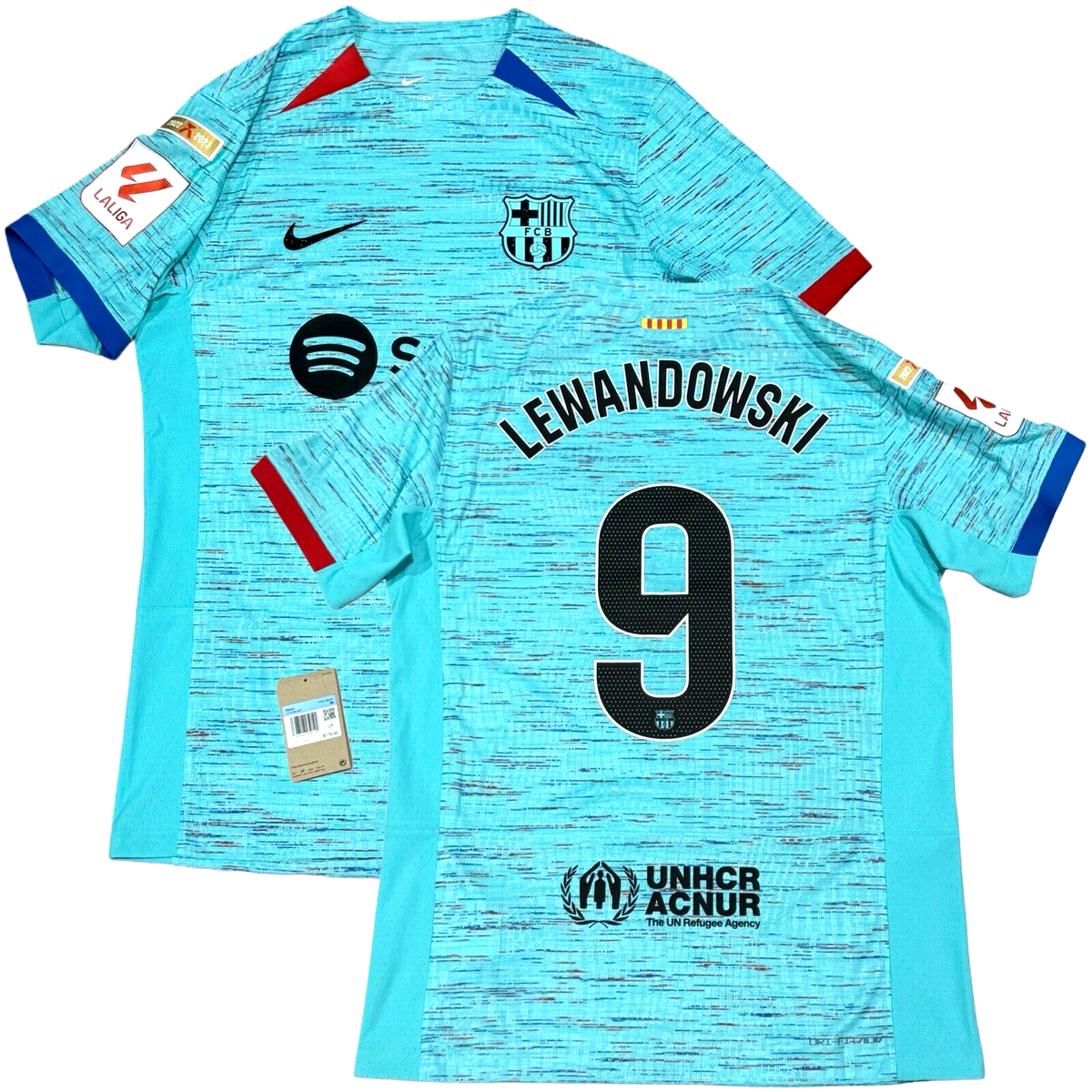 2023/24 Barcelona Authentic Third Jersey #9 Lewandowski Medium