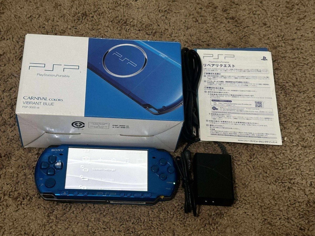 Sony PlayStation PSP 3000 Blue with Box | Charger | Battery - SHIP