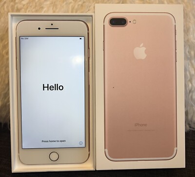 Apple iPhone 7 Plus Rose Gold 128GB UNLOCKED plus 3 Cases Flawless
