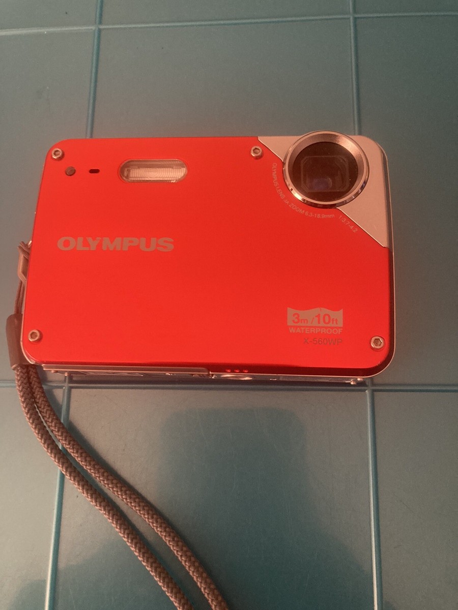 Olympus X-560WP-RED -Waterproof-10 MP-Digital Camera-SD Card