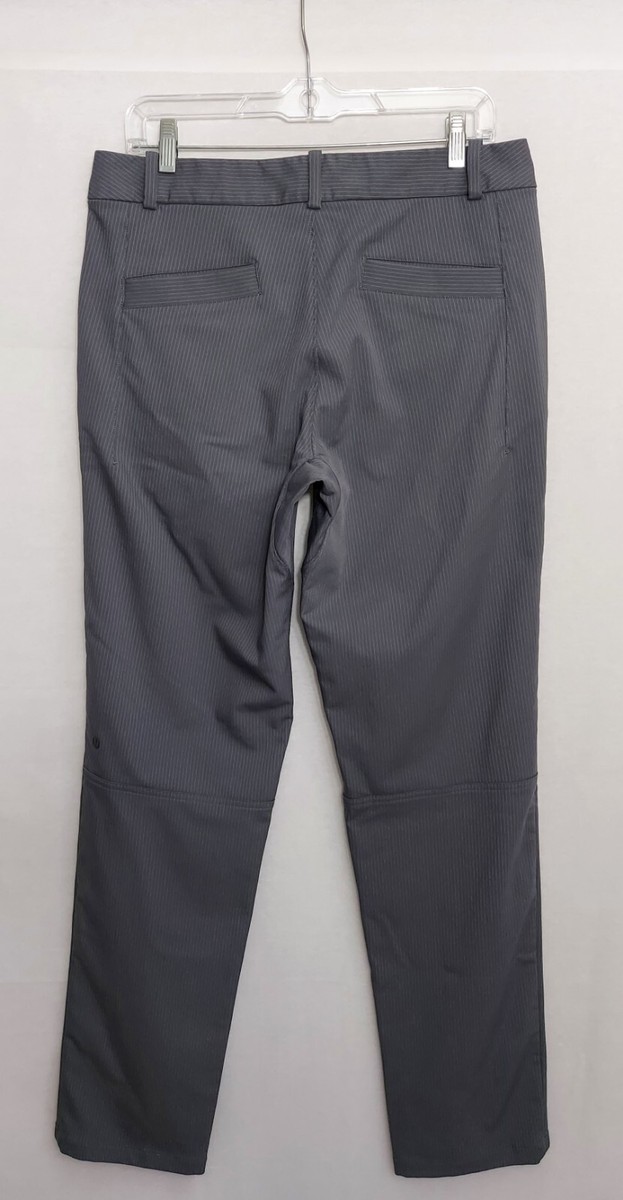 Lululemon Ascent Pants Mens 34 Gray Stripe Dark Slate Zip Pockets