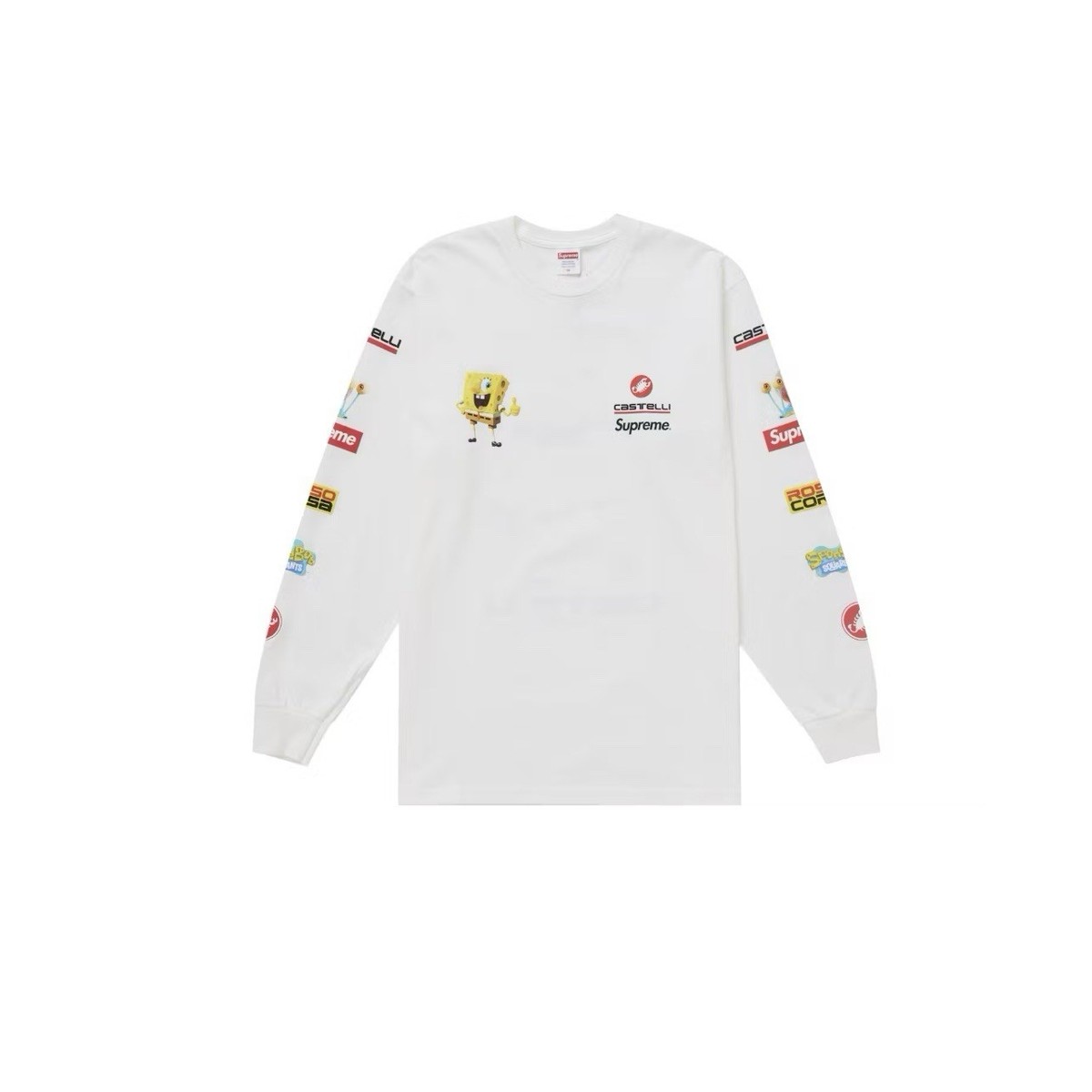 Supreme SpongeBob/Castelli Racing L/S Tee White Size: Extra Extra