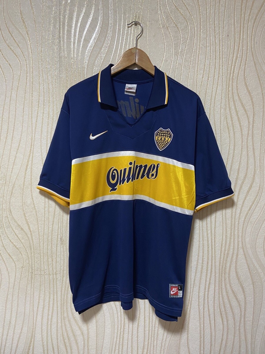 BOCA JUNIORS 1997 1998 HOME FOOTBALL SHIRT SOCCER JERSEY NIKE sz L