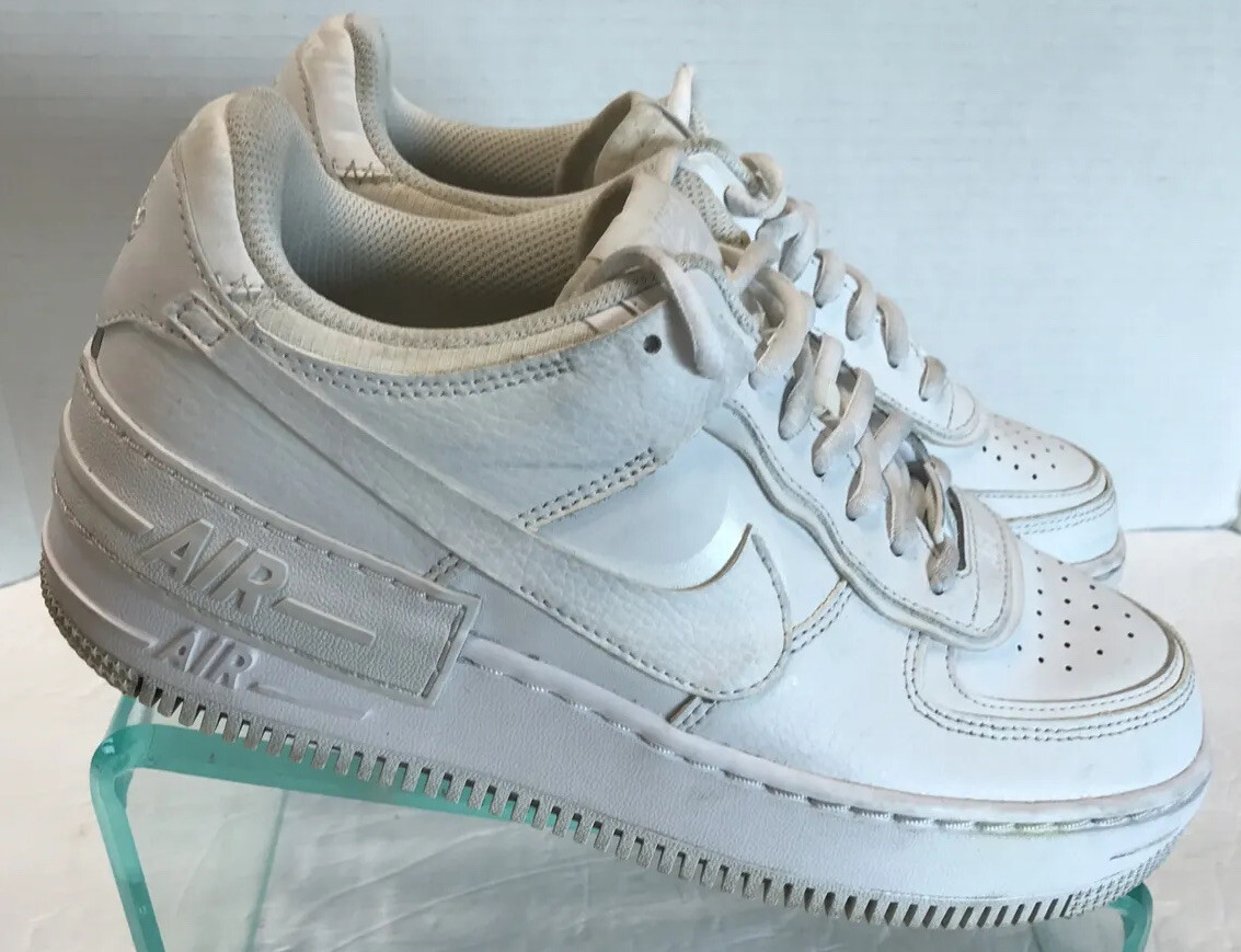 Nike Air Force 1 Shadow Triple White Leather Walking Shoes CI0919
