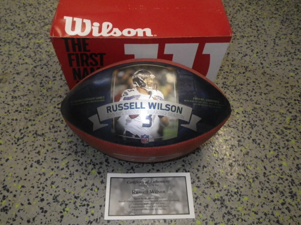 Seattle Seahawks Russell Wilson NFL Original Autographed Football