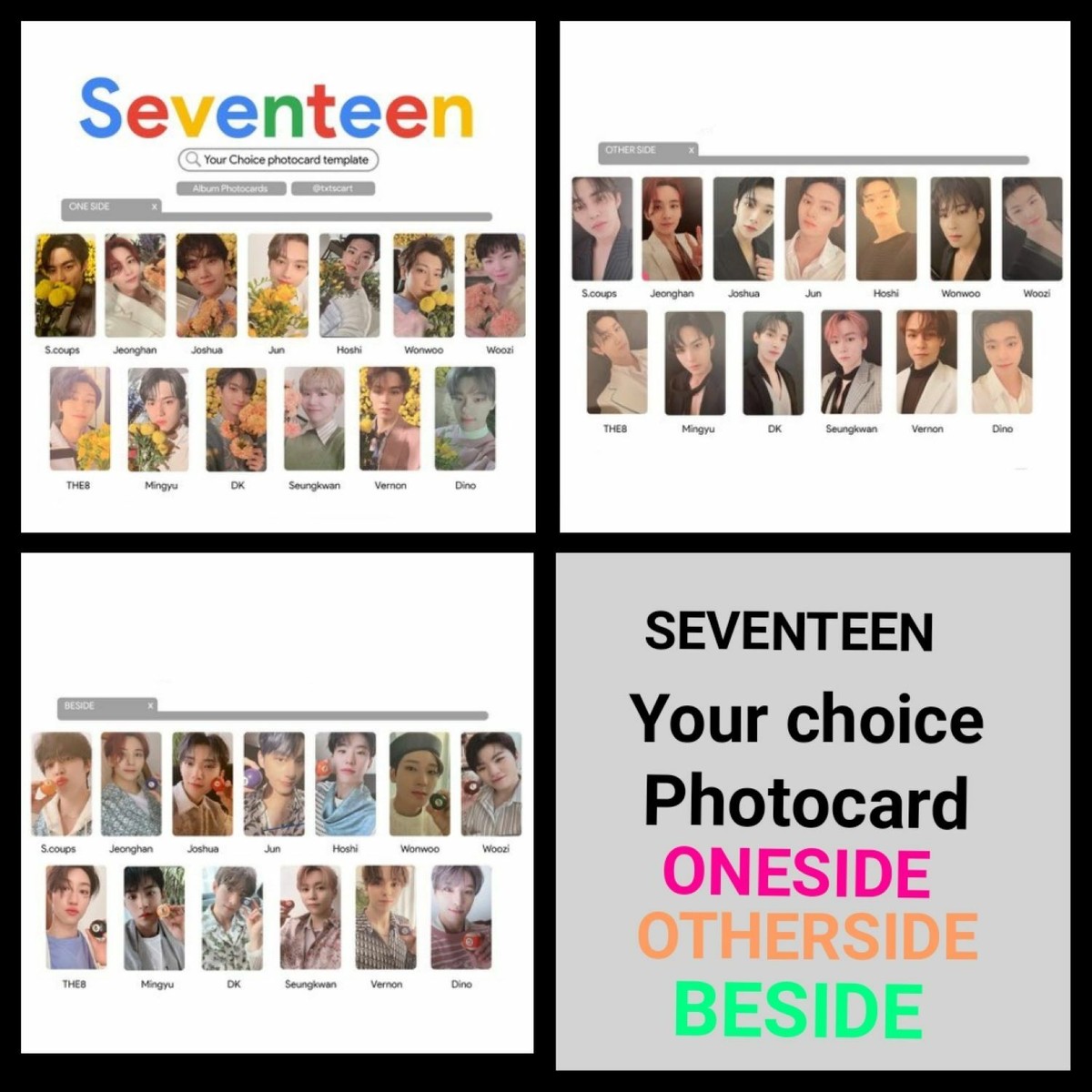 SEVENTEEN - Your Choice - Official Photo card ONESIDE OTHERSIDE
