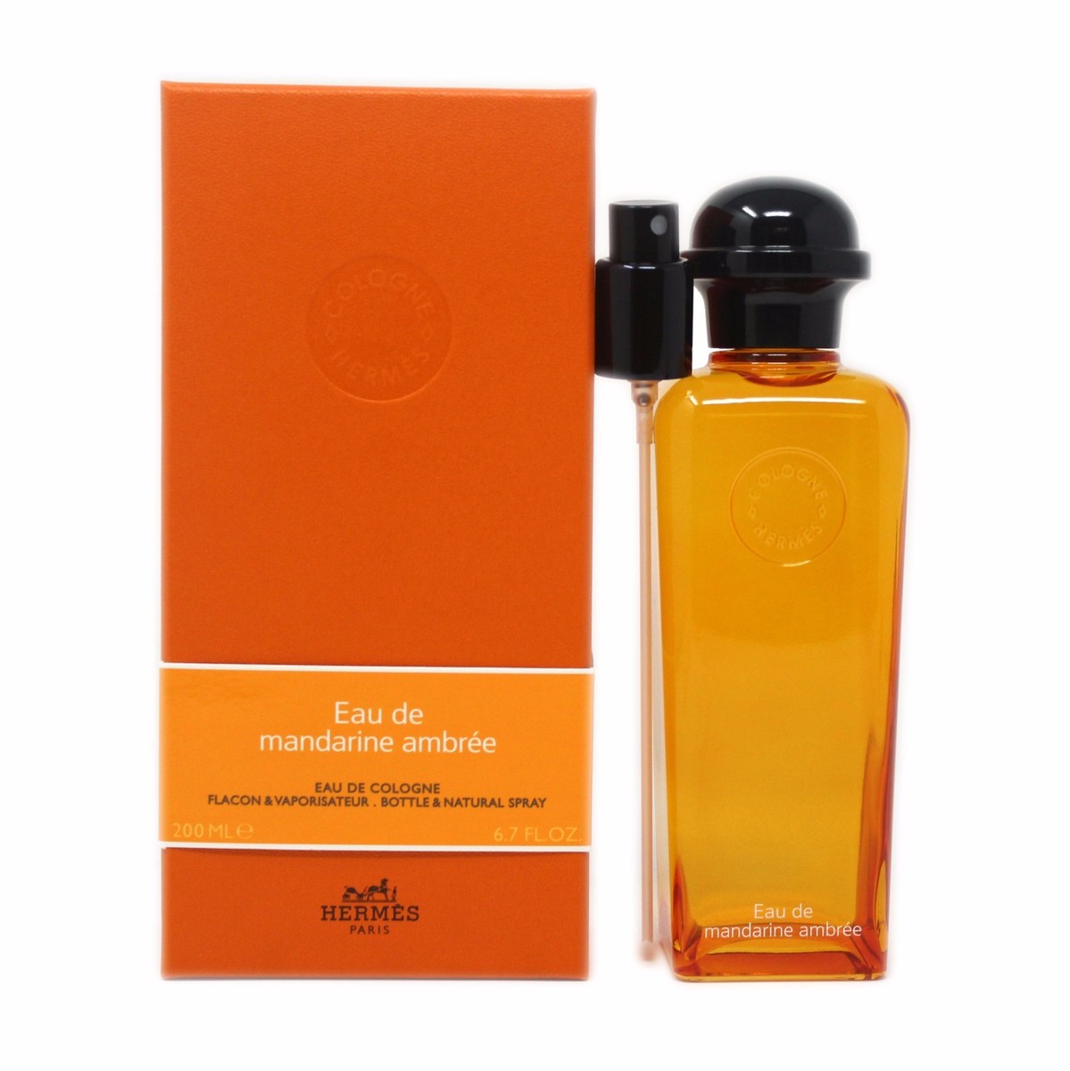 HERMES EAU DE MANDARINE AMBREE EAU DE COLOGNE BOTTLE & NATURAL