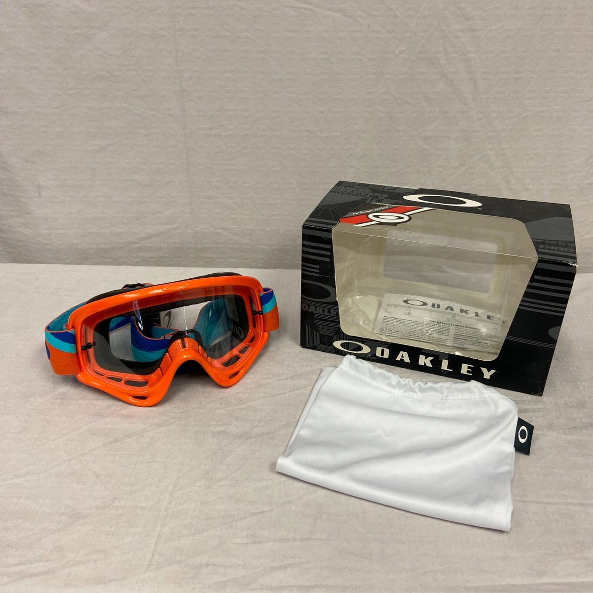 Oakley XS O Frame MX Goggle Heritage Racer Neon Orange w/ Clear