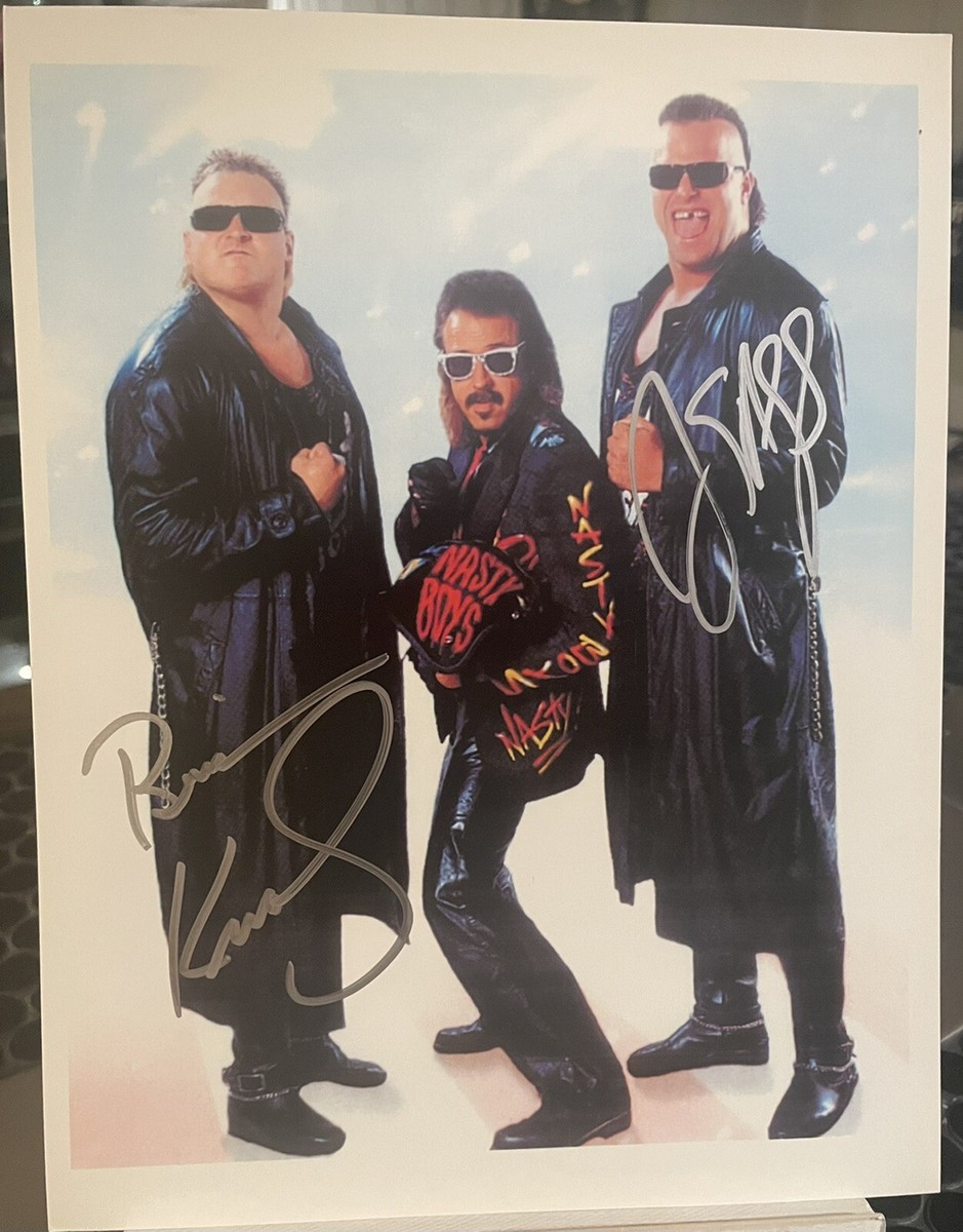 The Nasty Boys Brian Knobbs & Jerry Sags WWF Signed Autographed 8