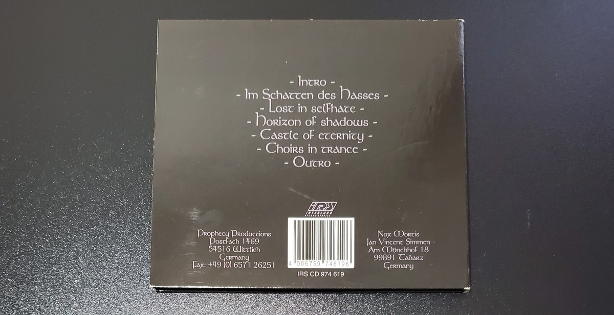 Nox Mortis Im Schatten Des Hasses Black Gothic Doom Metal CD