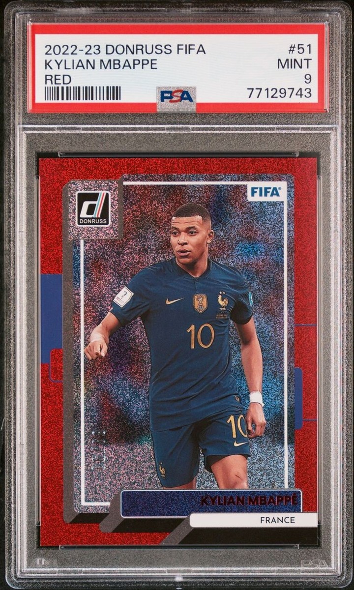2022-23 Panini Donruss FIFA KYLIAN MBAPPE Red Foil /99 PSA 9