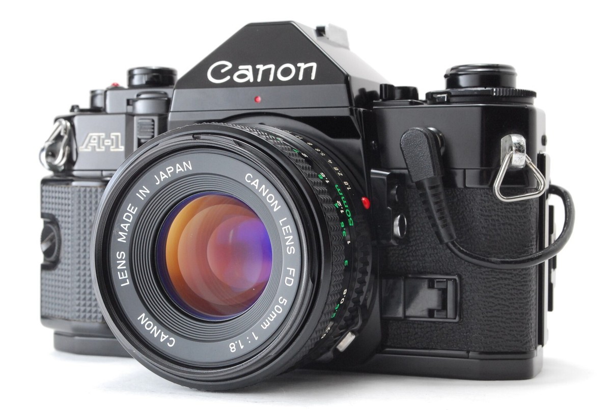 MINT 】 CANON A-1 New FD 50mm F1.8 SLR Black Body Film Camera From