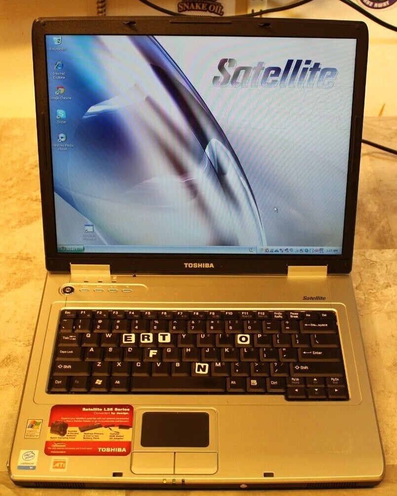 Toshiba Satellite L25-S1215 40GB HDD Windows XP 1.12Gb Ram Celeron