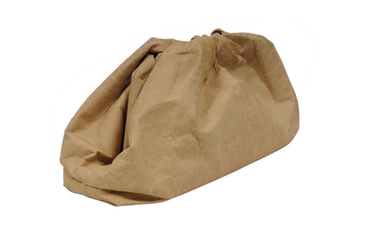 Bottega Veneta The Pouch Carta Tan Beige Kraft Paper Clutch Sac