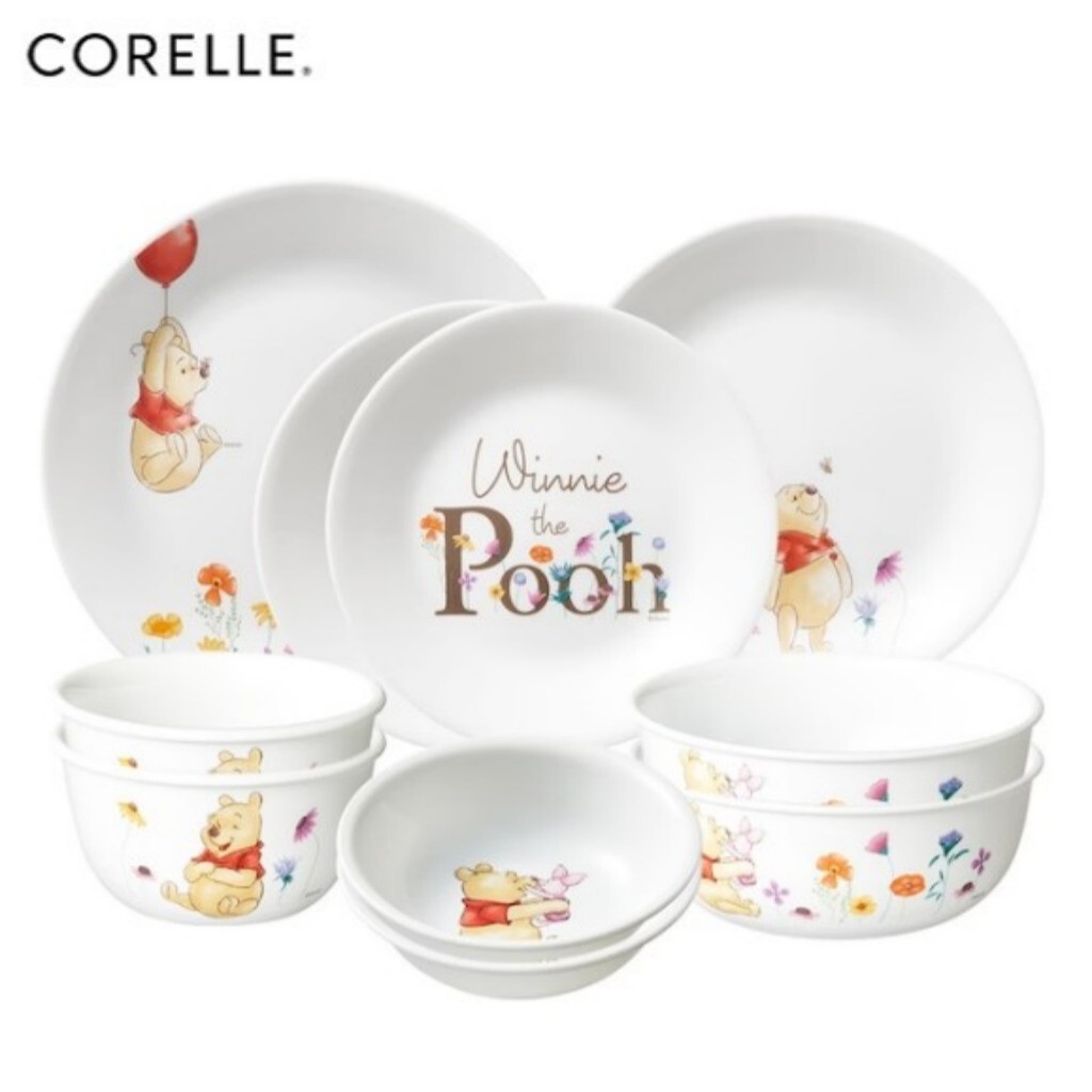 Corelle x Winnie the Pooh Dinnerware 10p Set/Disney Plate,Bowl