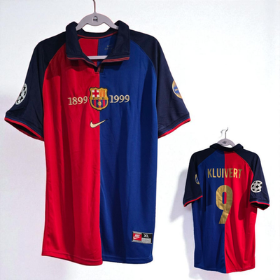 Barcelona FC Home - UEFA Champion League 99/00 - KLUIVERT # 9 - XL