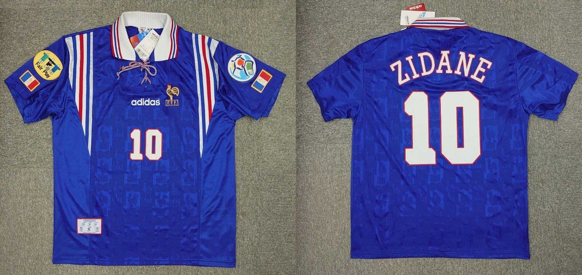 NWT ZIDANE 10 L FRANCE NATIONAL TEAM 1996 Maillot Home Football
