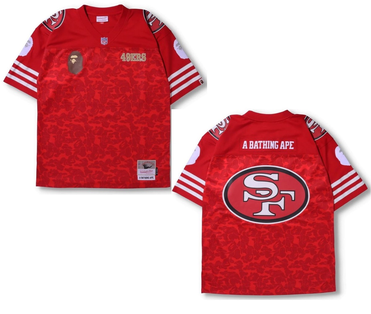 Bape x Mitchell & Ness NFL San Francisco 49ers Legacy Jersey Red