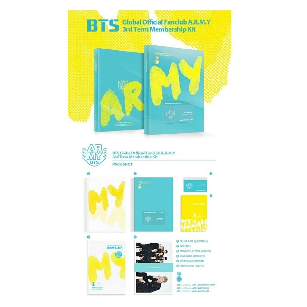 BTS Global Official Fanclub ARMY 3rd Membership Kit Full Package