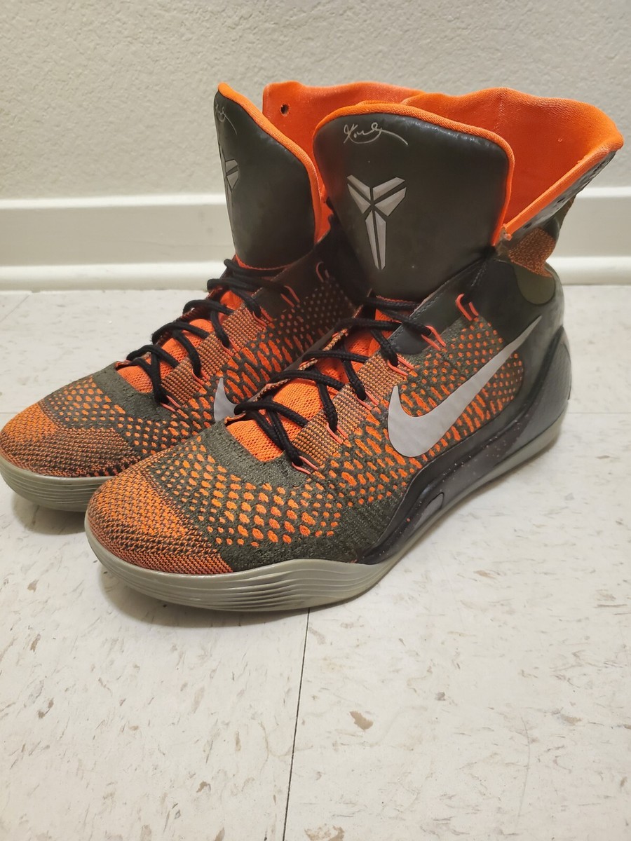 Nike Kobe 9 IX Elite Strategy Sequoia Size 10 High Top Orange