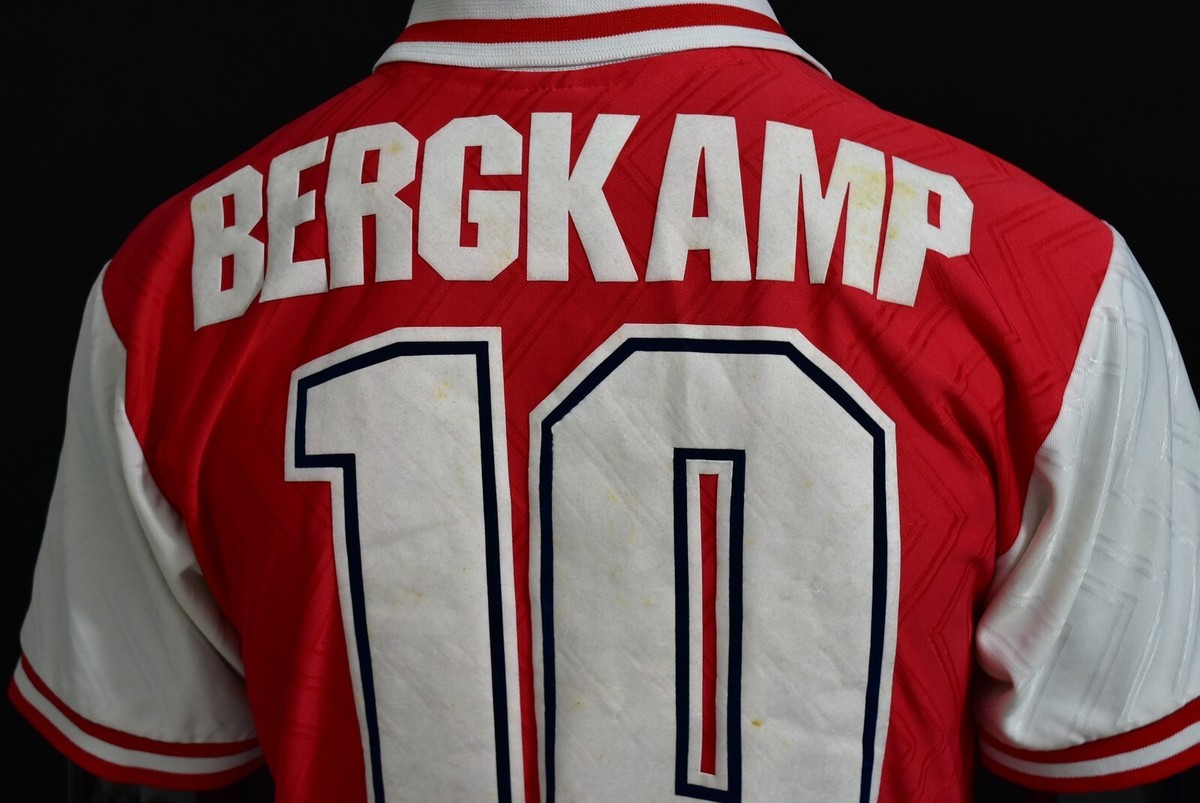 1996-97 GUNNERS NIKE Arsenal FC Home Football Shirt BERGKAMP SIZE