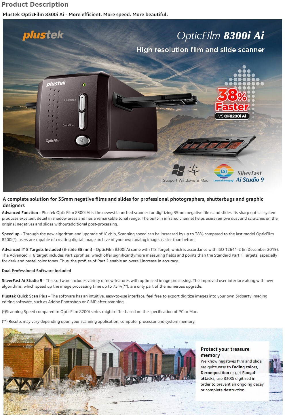 Plustek OpticFilm 8300i Ai Scanner SilverFast Ai Studio 9+Advanced