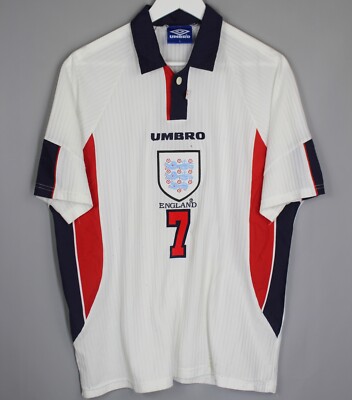 ENGLAND NATIONAL TEAM 1997 1998 HOME FOOTBALL SHIRT JERSEY #7