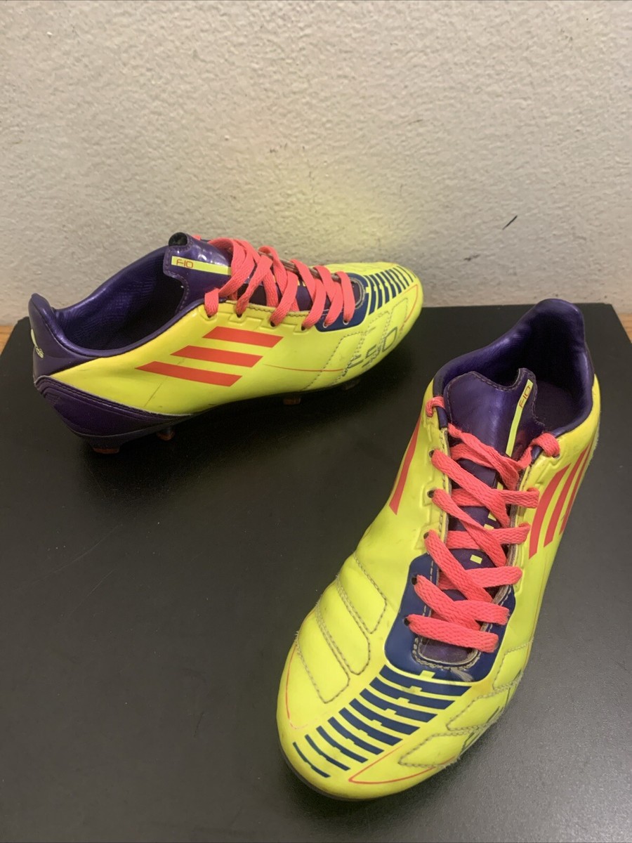 Adidas Mens Rare F10 TRX F50 FG G40258 Yellow Purple Soccer Cleats