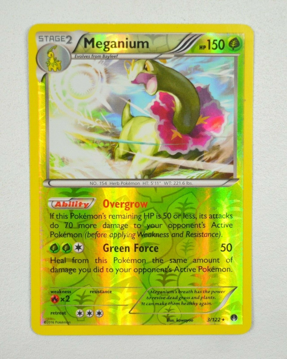 POKEMON CARD 2016 Meganium Holo 3/122 with Clear Sleeve | eBay