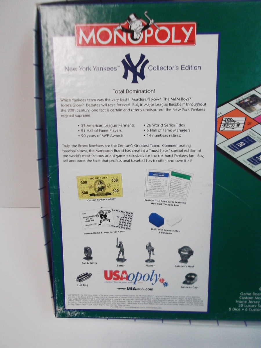 New York Yankees Collector's Edition Monopoly Board Game HASBRO | eBay