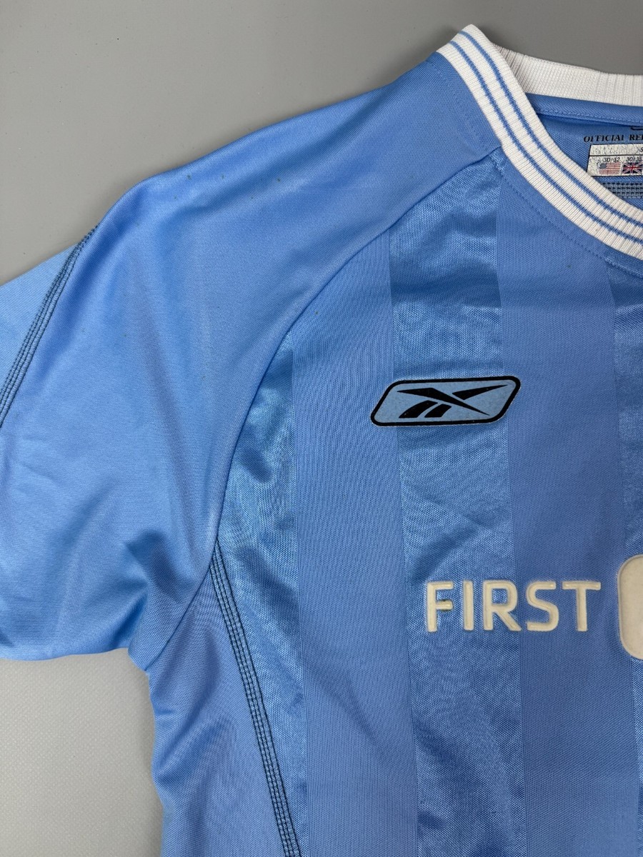 MANCHESTER CITY 2003 2004 DISTIN HOME SHIRT FOOTBALL SOCCER REEBOK
