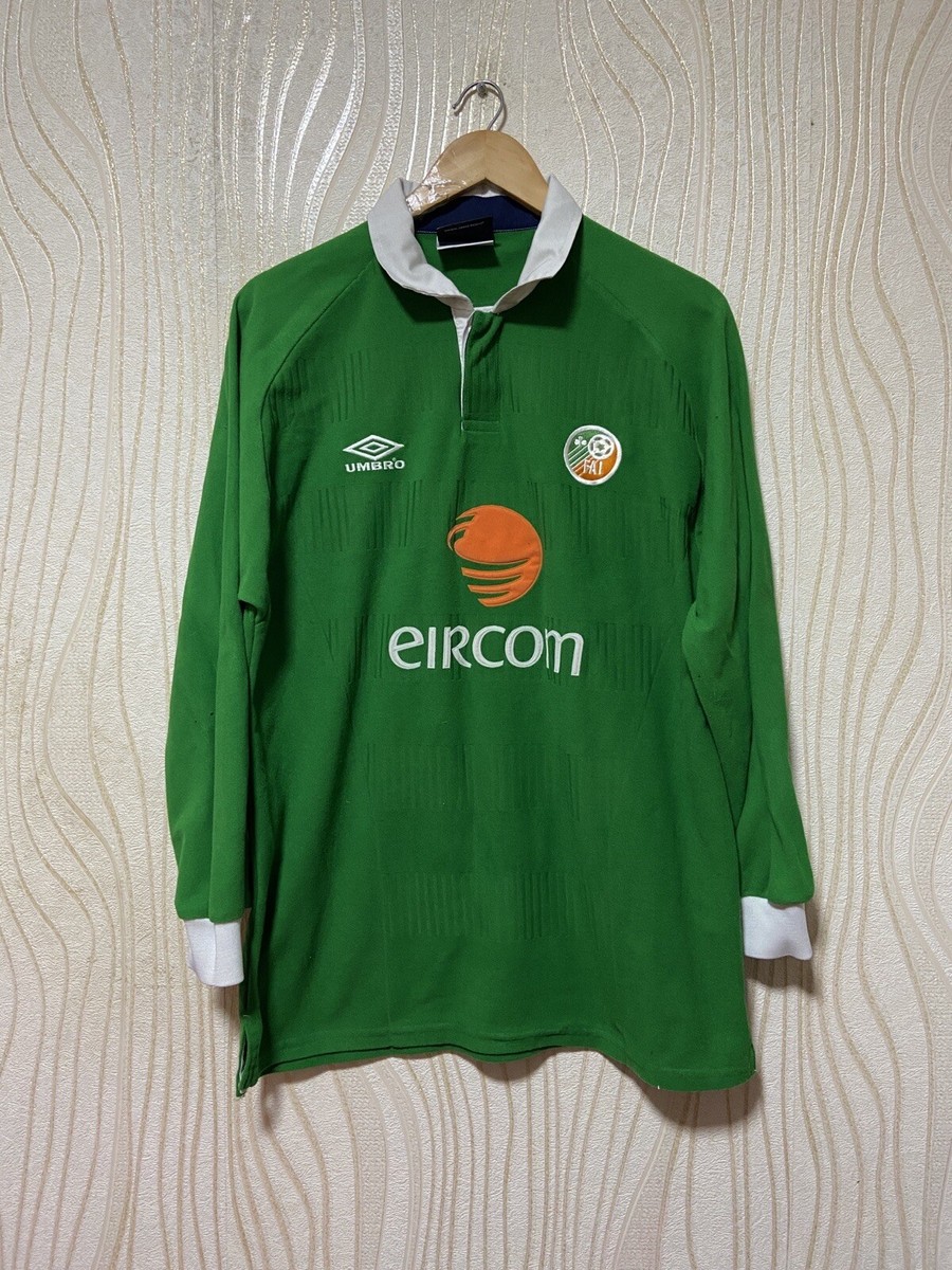IRELAND 2000 2001 HOME FOOTBALL SHIRT SOCCER JERSEY LONG SLEEVE