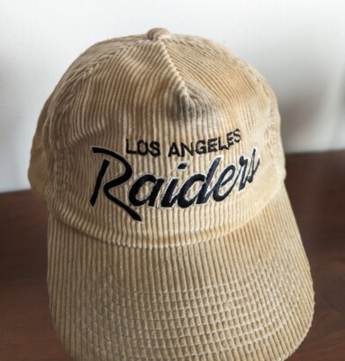 Vtg Rare 90s Raiders Hat Sports Specialties Script Corduroy The