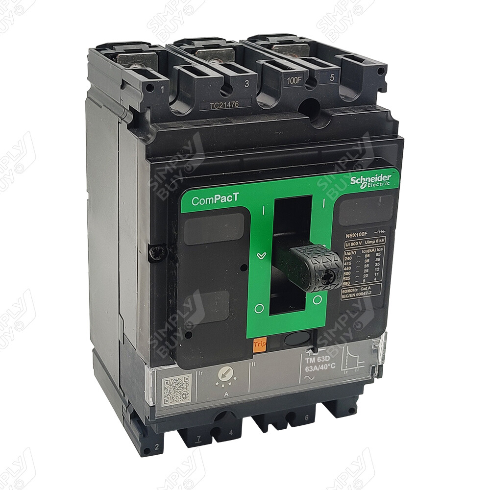 C10F3TM063 Circuit breaker, ComPacT NSX100F,36kA/415VAC,3poles,TMD