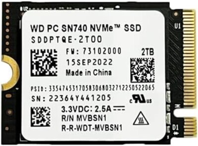 Western Digital WD PC SN740 NVME M.2 2230 SSD 1TB 2TB PCIe 4x4 For