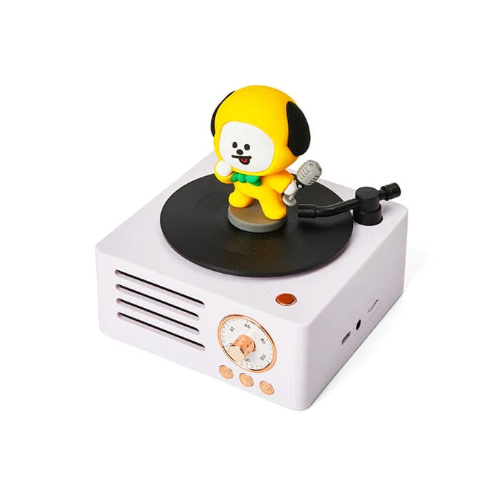 BTS Bt21 Official Authentic CHIMMY TURNTABLE BLUETOOTH SPEAKER